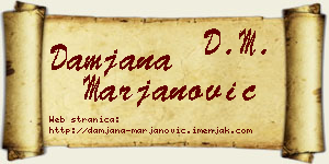 Damjana Marjanović vizit kartica